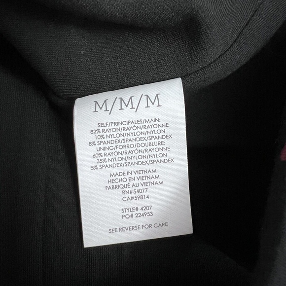 Womens Floral Print Sleeveless Fitted Crop Top Size Medium Black Pink Ponte Knit - Picture 8 of 10